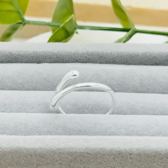 925 Sterling Silver Waterdrop Design Open Ring, Unisex Hand Accessory. - Picture 13 of 16